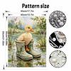 Cute Duck in Rain Boots Pearl Art with Frame 3D Shiny Bead Painting Canvas for Modern Room Decor Relaxing DIY Craft Gift Artistry