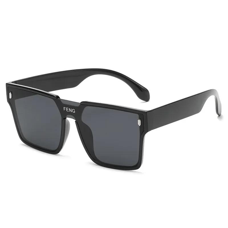 New Fashion Oversized Square One-piece Sunglasses Womens Retro Mirror Lens Eyewear Shades UV400 Men Punk Sun Glasses