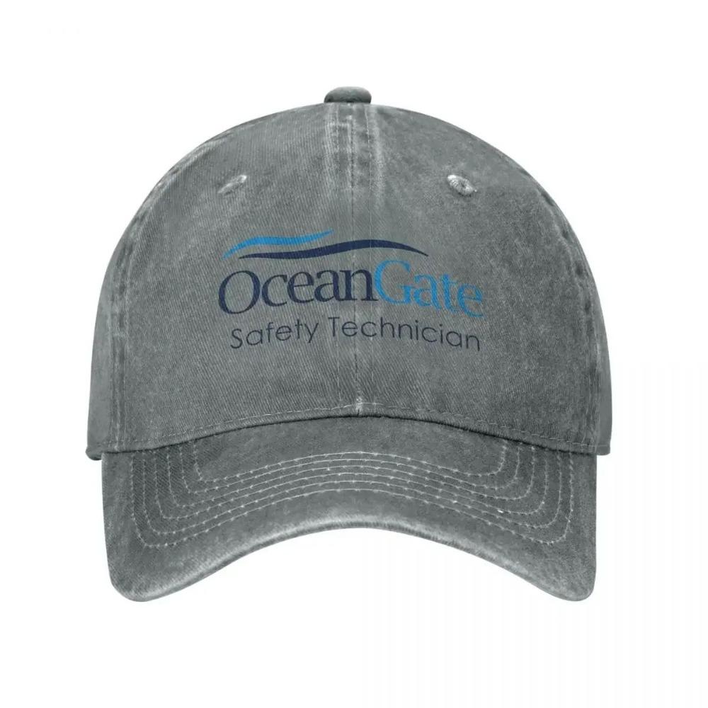 Vintage kšiltovka OceanGate pro bezpečnostního technika, unisex styl, obnošený vzhled, praná, pokrývka hlavy pro venkovní nošení ve všech ročních obdobích, cestovní klobouky, kšiltovka