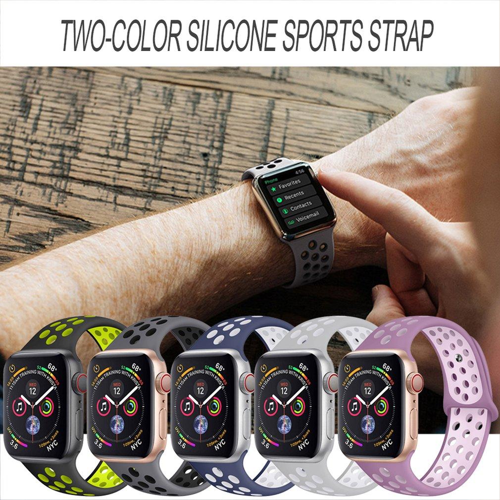 Zweifarbige Silikon Sport Uhr Armband für Apple Watch Iwatch1/2/3/4  Generation günstig kaufen — Preis, kostenloser Versand, echte Bewertungen  mit Fotos — Joom
