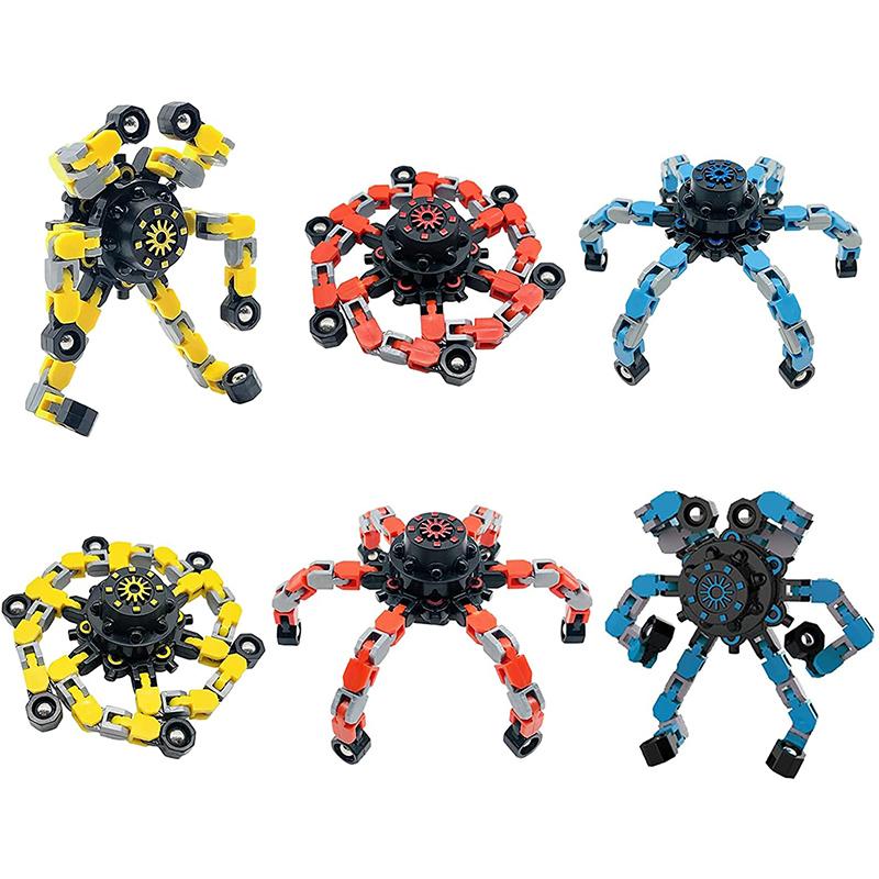 Trottola da Dito Giocattolo Catena Giocattolo Robot Robot Deformabile Fai da Te Robot Deformato Meccanico Spirale Twist Dito Decompressione Dito Bambini Adulti Pasqua