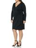 Amazon Essentials Women's Classic Fit Long Sleeve Wrap Dress, Black, Size L