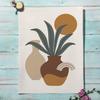 Boho Abstract Sun Lines Face Rainbow Vase Leaf Wall Art Canvas Painting Nordic Posters And Print Pictures For Living Room Decor