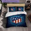 Set Biancheria da Letto Atletico Madrid 3 Pezzi Morbido Set Copripiumino con Federe Stampato Set Decorazione Camera da Letto per la Casa