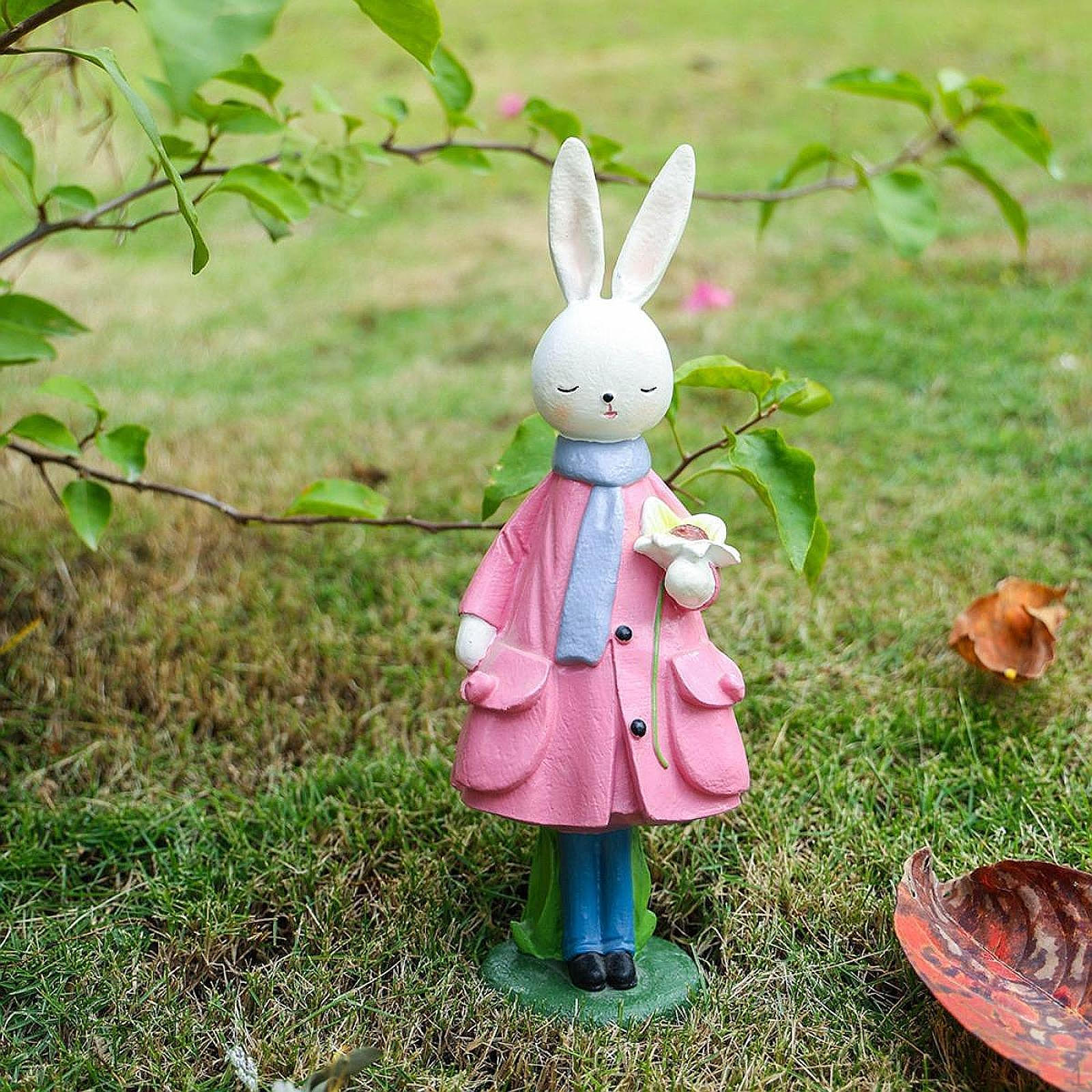 

Статуя мультяшного кролика для пасхальных праздников, настольный дисплей розовый