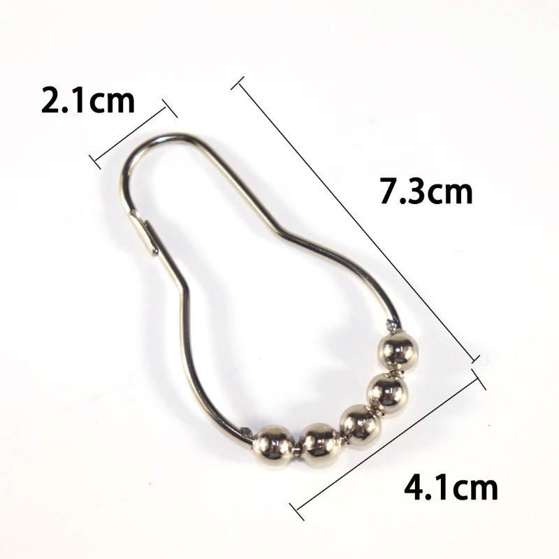 12pcs Rustproof Bath Curtain Rollerball Shower Curtain Rings Hooks 5 Roller Ball Curtain Accessories