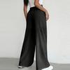 Women's Stylish Color High-waisted Baggy Wide-leg Pants With A Full-length Casual Straight-leg Pants