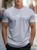 Men's Retro Letter Print Loose-Fit Cotton T-Shirt, Short-Sleeved, Summer 2024