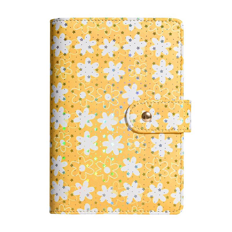 A6 Snowflake Button PU Leather DIY Binder Notebook Only Cover Diary Books Schedule Covers School Stationery