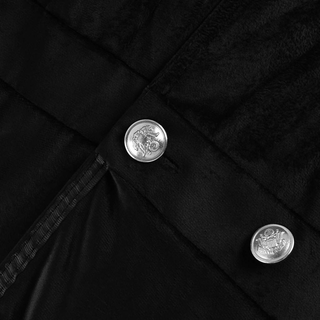 Women's Long Windbreaker Temperament Solid Velvet Long Sleeved Buttoned Coat Jacket