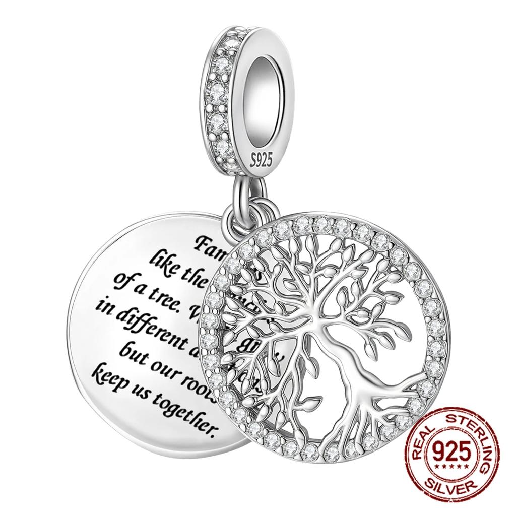 Copper Tree Of Life Family Forever Charms Beads Fit Original Bracelet Diy Jewelry Pendants Dangle Gift For Woman
