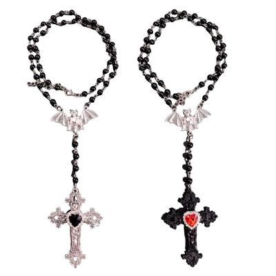 Elegancki Naszyjnik z Koralików Gotycki Religijny Naszyjnik Naszyjnik z Wisiorkiem Biżuteria na Szyję Nowoczesna Biżuteria Prezent dla Mężczyzny i Kobiet