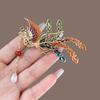 Brooch Retro Style Phoenix Design Lapel Pin with Faux Pearl Tassel Sweaters Collars Hats Bags Coats Scarves Badge Outfit Accessory