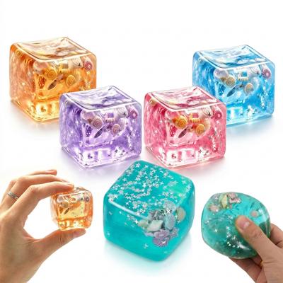 Bezaubernde Ozeaninsel Weiche Eiswürfel Stressabbau Quetschspielzeug Handübung Beruhigungswerkzeug für Erwachsene Kinder Angst Squishy To