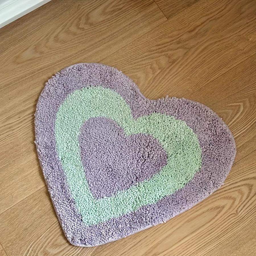 Adorable Colourful Heart-Shaped Puffy Art Rug Entrance Hall Bedroom Living Room Decorative Rug Home Decoration