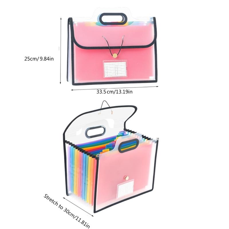 13 Fächer Erweiterungsmappe mit Griff, Wasserdichte Dokumenten-Organizer-Tasche, Fassungsvermögen 1000 Blatt Papier im Letter-Format