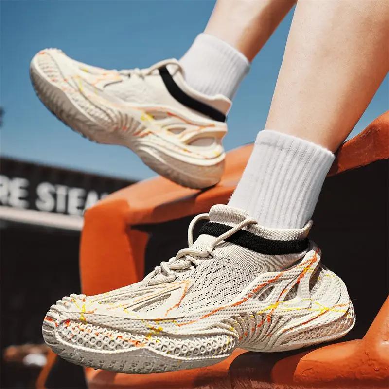 Fashion Cushioned Insole Mesh Upper Running Male Sports Shoes Unisex Comfortable Miked Colour Summer Sale Walking Men's Casual Sneakers