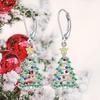 One Pair of Women's Fashion Dangle Earrings with Exquisite Synthetic Synthetic Zirconia Colorful Christmas Tree Pendant, Party Jewelry Gift for Ladies