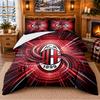 Printed 3Pcs Bedding Set AC Milan Pattern Bed Sheet Pillowcase For Bedroom Decor