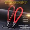 Handmade Braided Leather Keychain: Thick Cord for Practical Waist or Bag Hanging, Perfect for Couples.