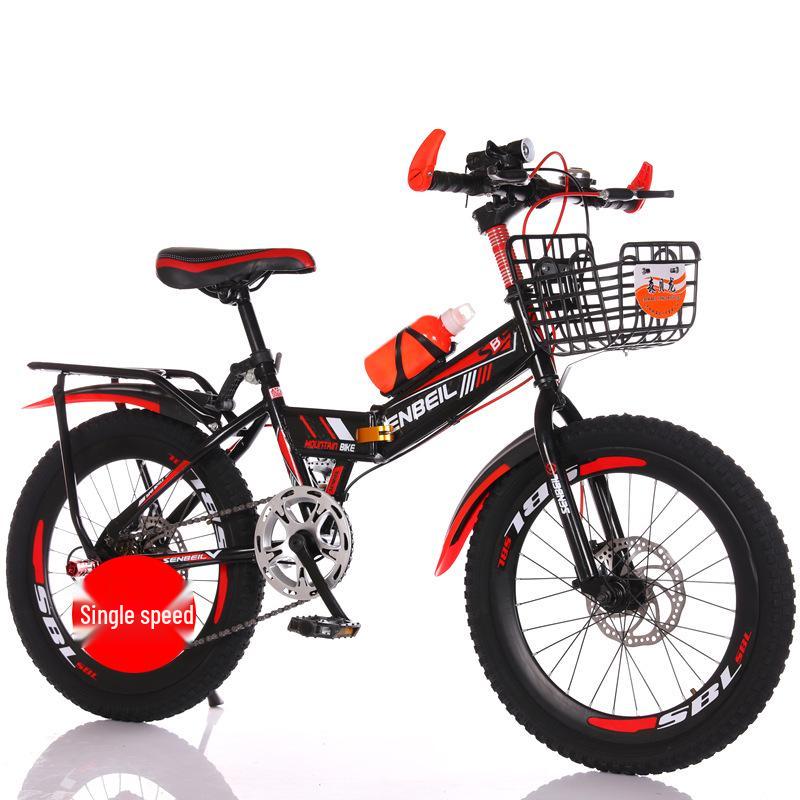 Folding 20/22/24-inch Children's Bicycle with Disc Brake & Variable Speed for Older Kids