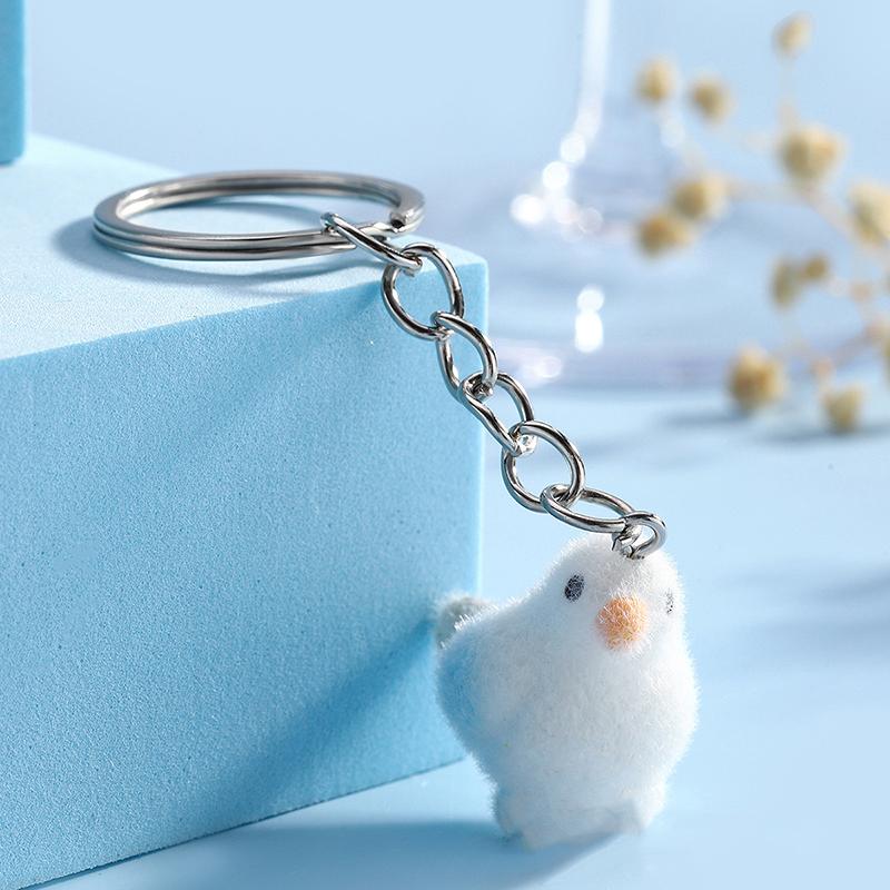 

Милый мультяшный объемный флокированный брелок-подвеска в виде попугая из смолы, брелок-подвеска для автомобиля, украшение для сумки синий