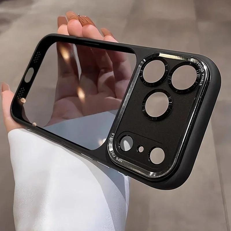 New Hard Acrylic Transparent Phone Case for 17 Air 14 15 16 Plus 12 13 17 Pro Max Lens Film Protection Shockproof Cover