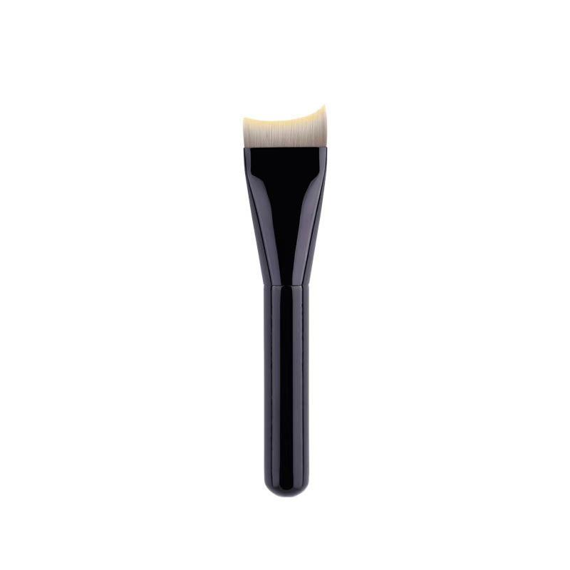 Crescent Black Foundation Brush: Non-Powder-Picking Blade for Smooth, Seamless Makeup Application.