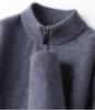 Men's 2025 Thick Wool Zipper Cardigan - Stand Collar Waffle Knit Sweater