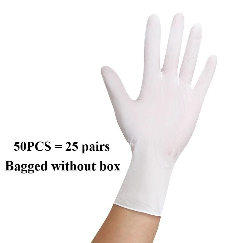 10-100PCS White Nitrile Disposable Gloves,Latex Free,Powder,Household Gloves for Cooking Food Safe Cleaning Work Glove