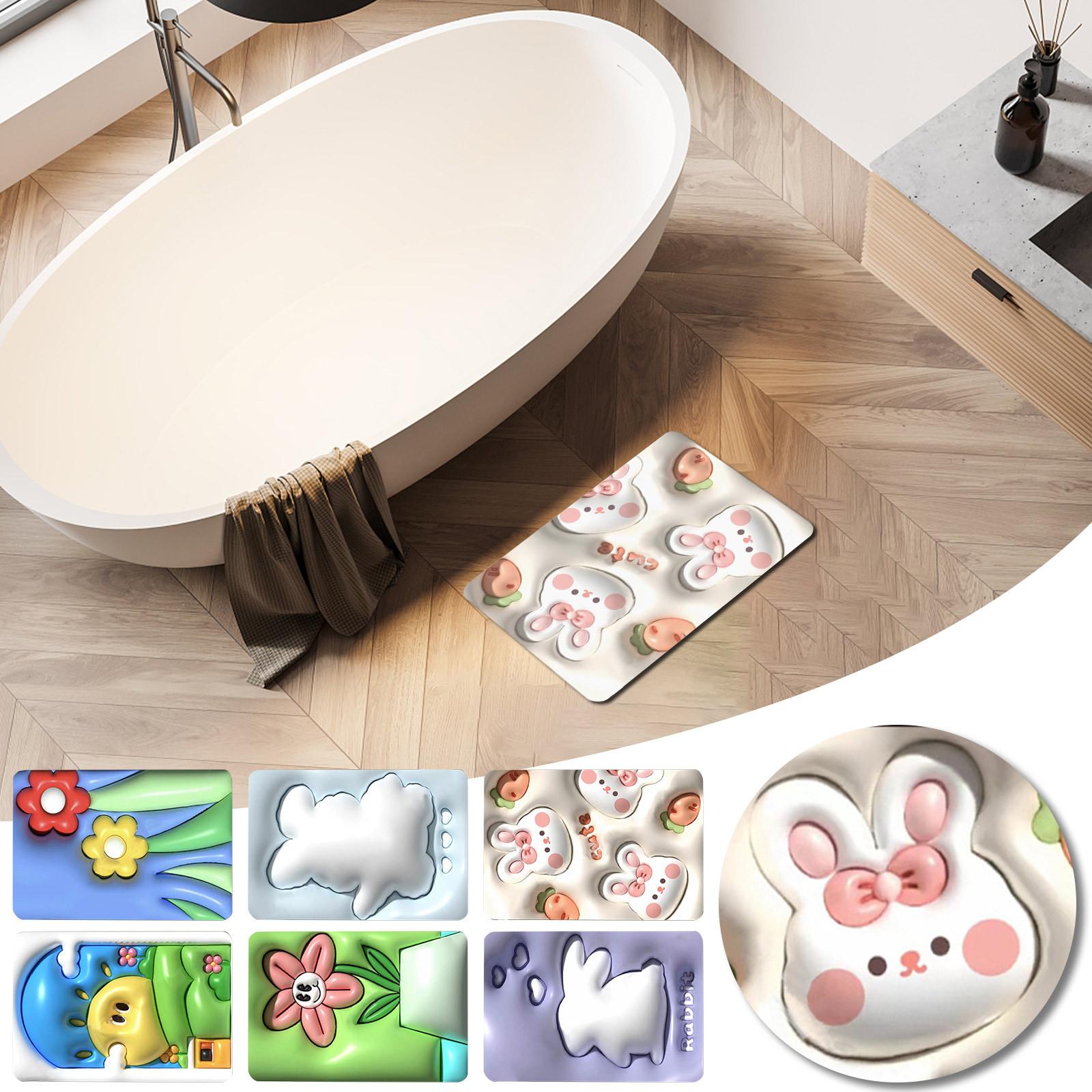 

Мягкий коврик из диатомовой грязи, расширенный маленький цветок, 3D Vision, нескользящий напольный коврик для ванной и туалета