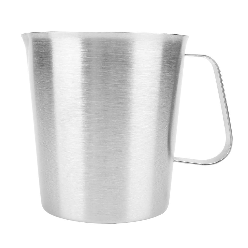 Messbecher aus Edelstahl Milchaufschäumkännchen mit Oz/ml-Markierung Milchaufschäumbecher mit Griff 1000 ml