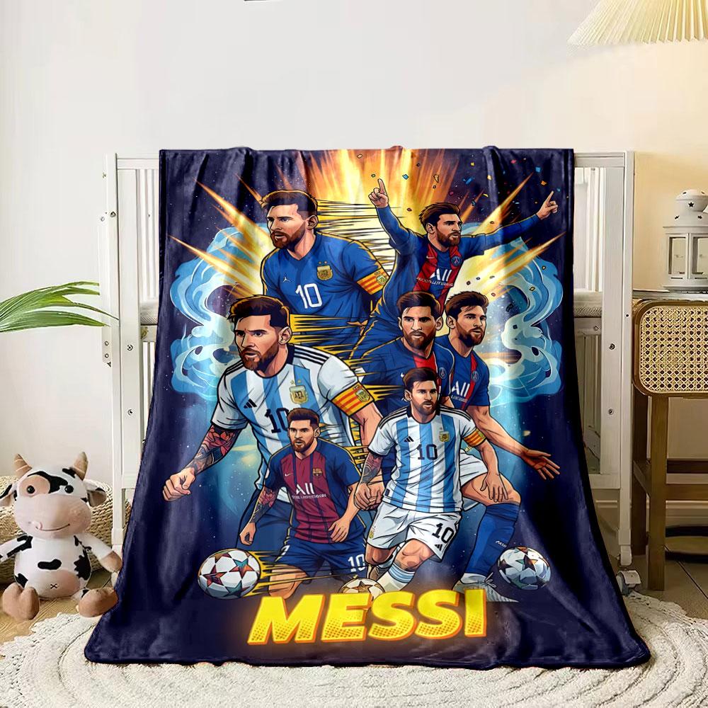 

Illustration featuring football jerseys, dynamic poses, and vibrant effects. for all seasons blanket lunch break throw gift 80cm x 120cm