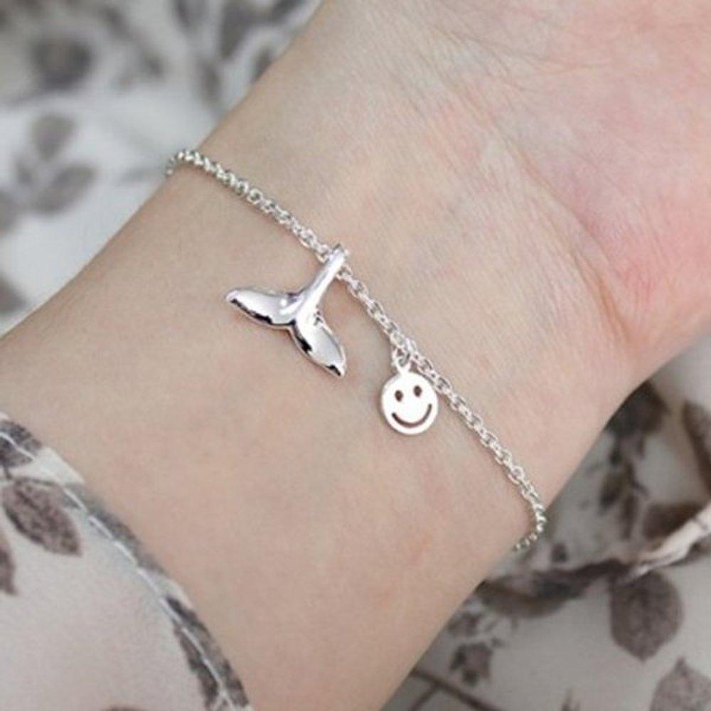 

[As Little] Chain Bracelet Silver 925 Smile Whale Tail Charm
