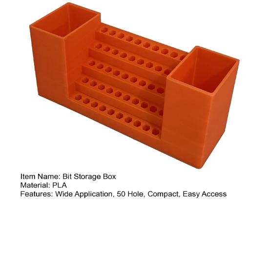 50-Hole Drill Bit Organizer Hex Bit Storage Box Screwdriver Bits Holder Impact Driver Bit Organizer Tool Box for Workbench Shed Workshop