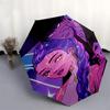 1pc Purple Power Couple Umbrella with Plastic Handle,Suitable for All Seasons Home Travel Outdoor UmbrellaFP047