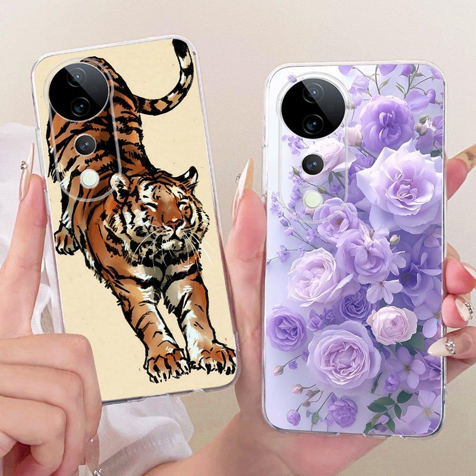 Casing For Vivo S19 Pro Clear Case Aesthetic Luxury Cute Fashion Flower Funny Painted Funda For Vivo S19Pro V2362A Cover