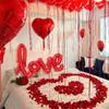 Red Love Letter Balloon Set 18 inch Heart shaped Balloon Simulation Petals Valentine's Day Wedding Party Decoration