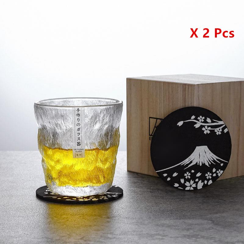 Glacier Whiskey Glass Gift Box Old-fashioned Crystal Wine Cup Retro Chivas Rock Tumbler Snifter Japan Whisky Glasses For Testing