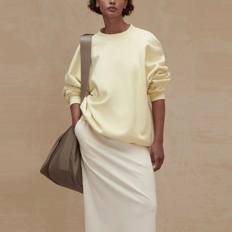 Fear of God Essentials Essentials Fleece Crewneck Unisex Sweatshirt Canary-Yellow FOG-FW22-727