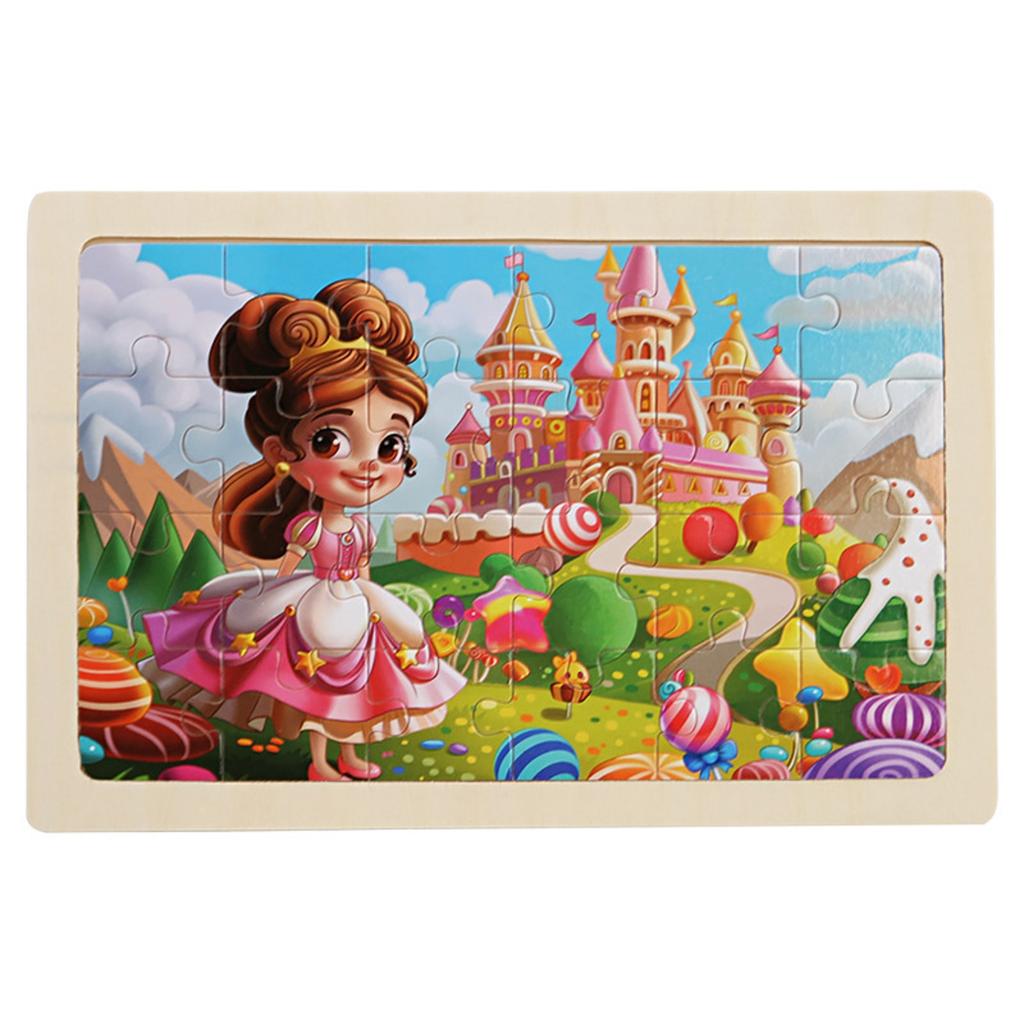 0.5cm Thick 24 Piece Cartoon Wooden Puzzle Puzzle For Children's Early Education And Puzzle Toys