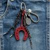 Bag Charm New PU Leather Simple Horseshoe Pendant Horse Hoof Casual Pendant Hanging Purse Accessories Women
