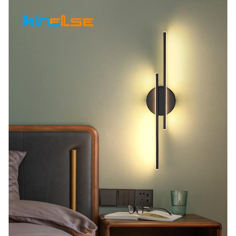 Modern Line LED Wall Lamp 55CM 71CM Bedroom Bedside Nordic Long Sconce Light Living Room Aisle Background Hotel Lighting Fixture