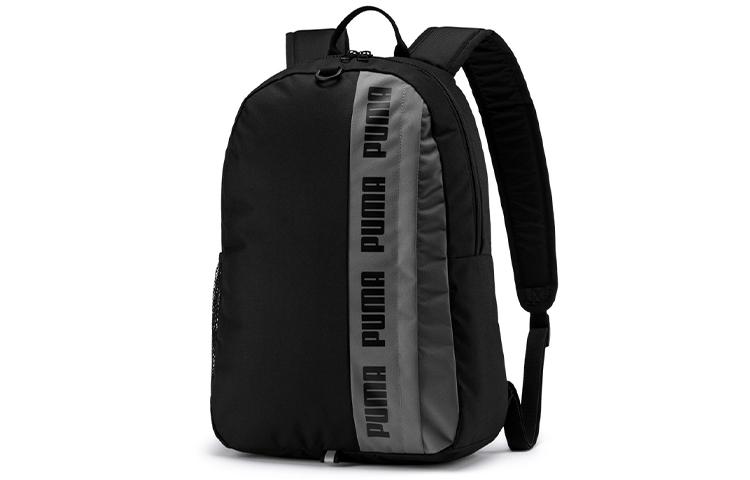 PUMA Polyester Backpack Regular Men s Black Gray 076622-01