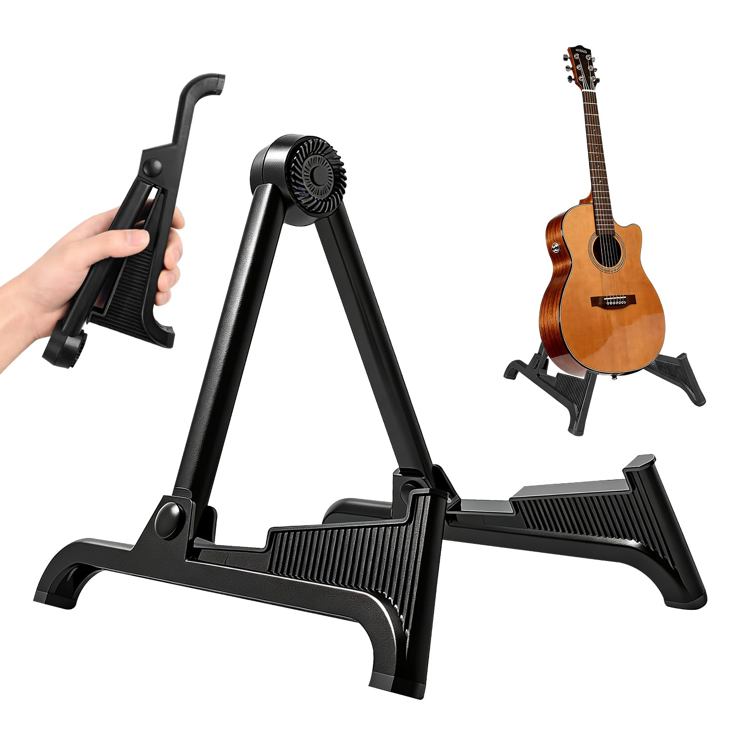 

XFuture Guitar Bass Ukulele Foldable Guitar Lightweight Aluminum Alloy Construction with Stable Construction and Compatible with Multiple and Bass in чорний