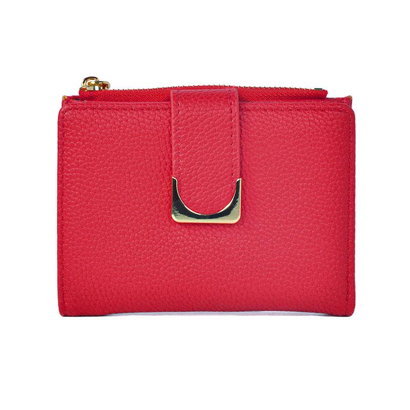 

Women s Cross-Border Lychee Grain PU Leather Short Zipper Coin Purse