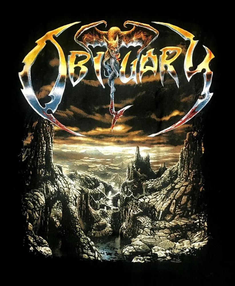 Подарок фанатам группы Obituary Футболка унисекс Хлопок Черный S-234XL S