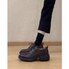 Retro Round-toe Leather Women's Shoes - New Style, Versatile, Single Shoes, Heightening, Thick Heel Shoes