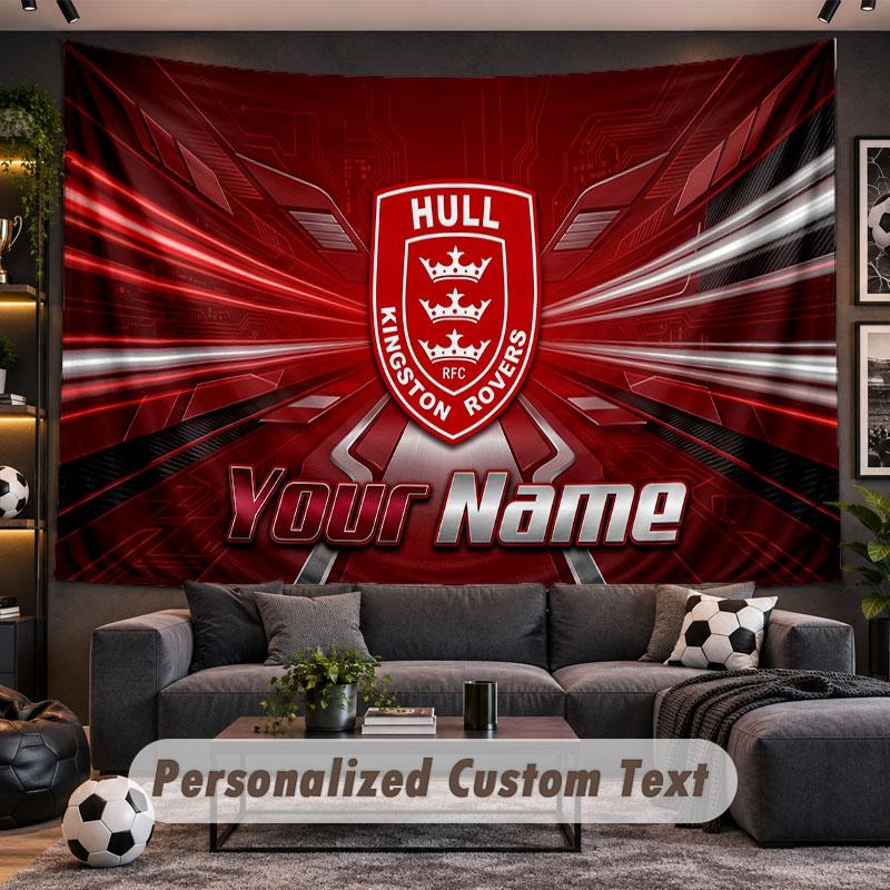 Wall Hanging Tapestry Custom NameHull KR Pattern Personalized Printed Fabric Wall Decor