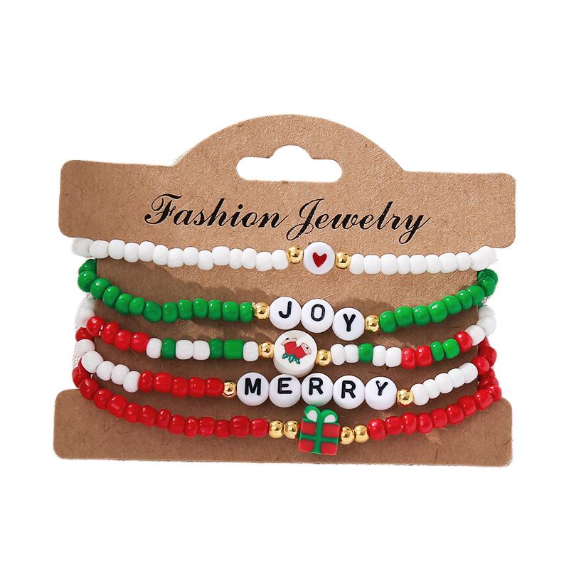Europäisches & Amerikanisches Weihnachts-Perlenarmband-Set für Damen